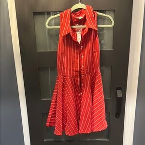 Red Striped Sleeveless Dress size small nwt 
Day + Moon